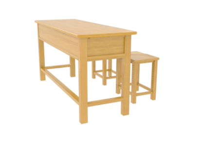 双人实木课桌凳   YF-KZ030