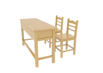 双人实木课桌椅   YF-KZ029